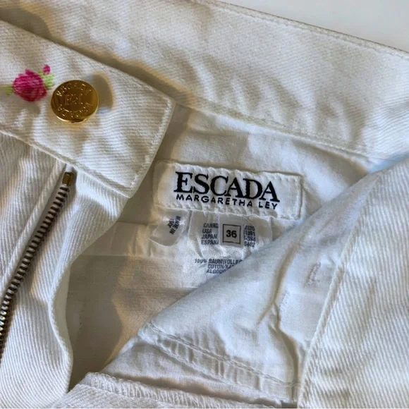 💝 Escada by Margareth Ley Vintage Floral Jeans- Rare 1980s/90s - Picture 11 of 12